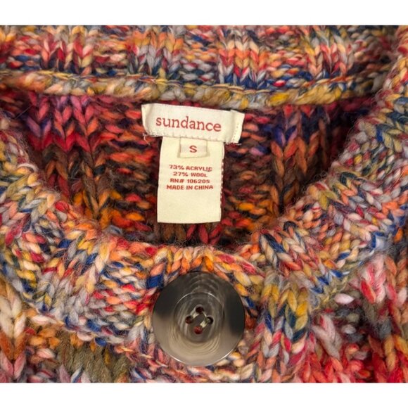 Sundance Pinebrook Long Wool Blend Chunky Knit Cardigan Size Small - Picture 4 of 7